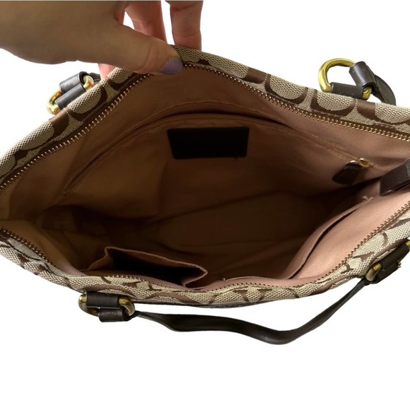 COACH Signature Stripe Shoulder Bag - Picture 9 of 11